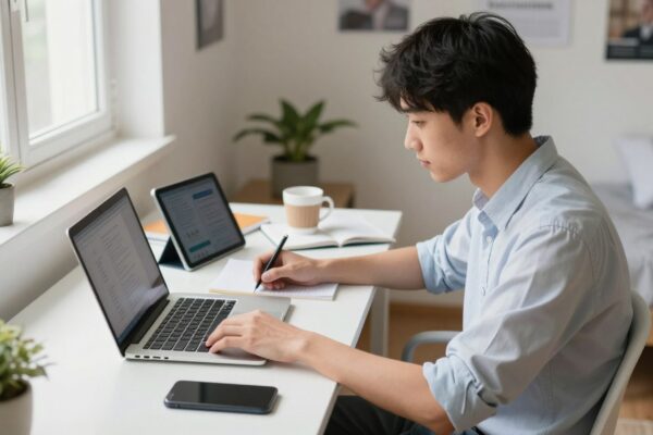 daily routine of a student at home
